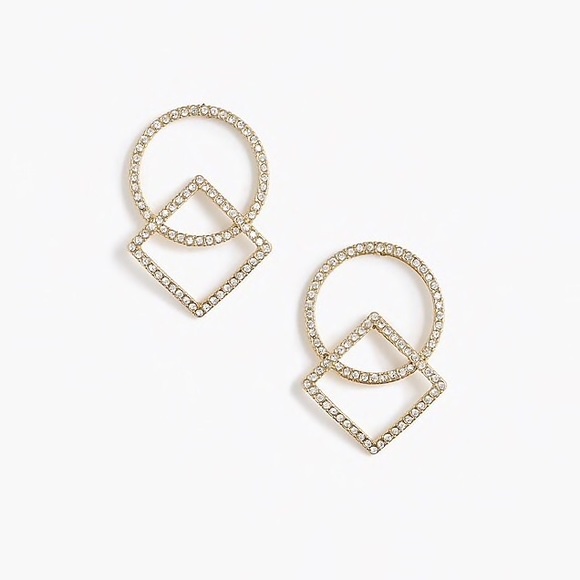 J. CREW Pavé Circle and Square Earrings - Picture 4 of 8